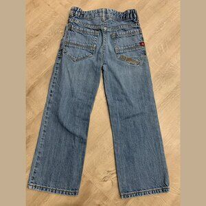 Vintage Y2K Quiksilver Youth Boys Jeans QuikJean Size 7 Straight Leg Embroidered